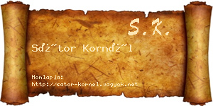 Sátor Kornél névjegykártya