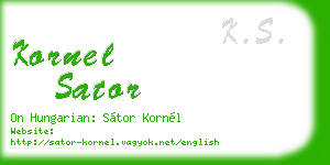 kornel sator business card