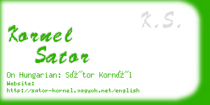kornel sator business card